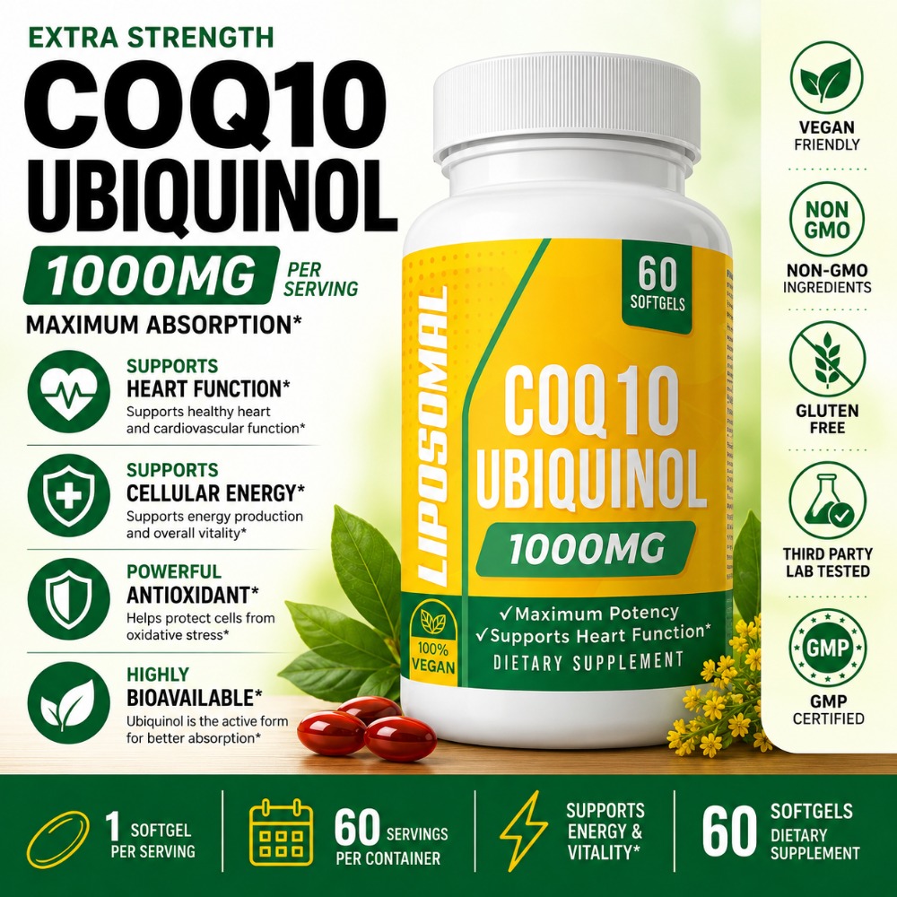 Coq10 Ubiquinol Softgel - โคคิวเท็น ยูบิควินอล 1000 มก. ซอฟต์เจลวีแกน 60