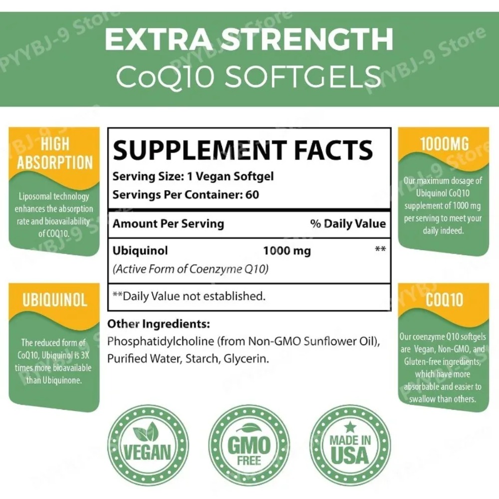 โคคิวเท็น ยูบิควินอล 1000 มก.  - Coq10 Ubiquinol Softgel บทวิจารณ์และราคา